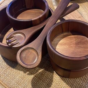The Cellar acacia wood salad set